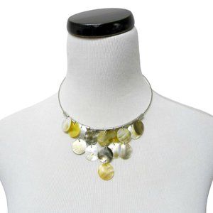 EMILIA mother of pearl bib necklace / wire choker